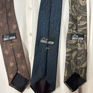 Lot of 3 Envoy Limited Edition Silk Blend Ties Men’s Classic Business Neckties